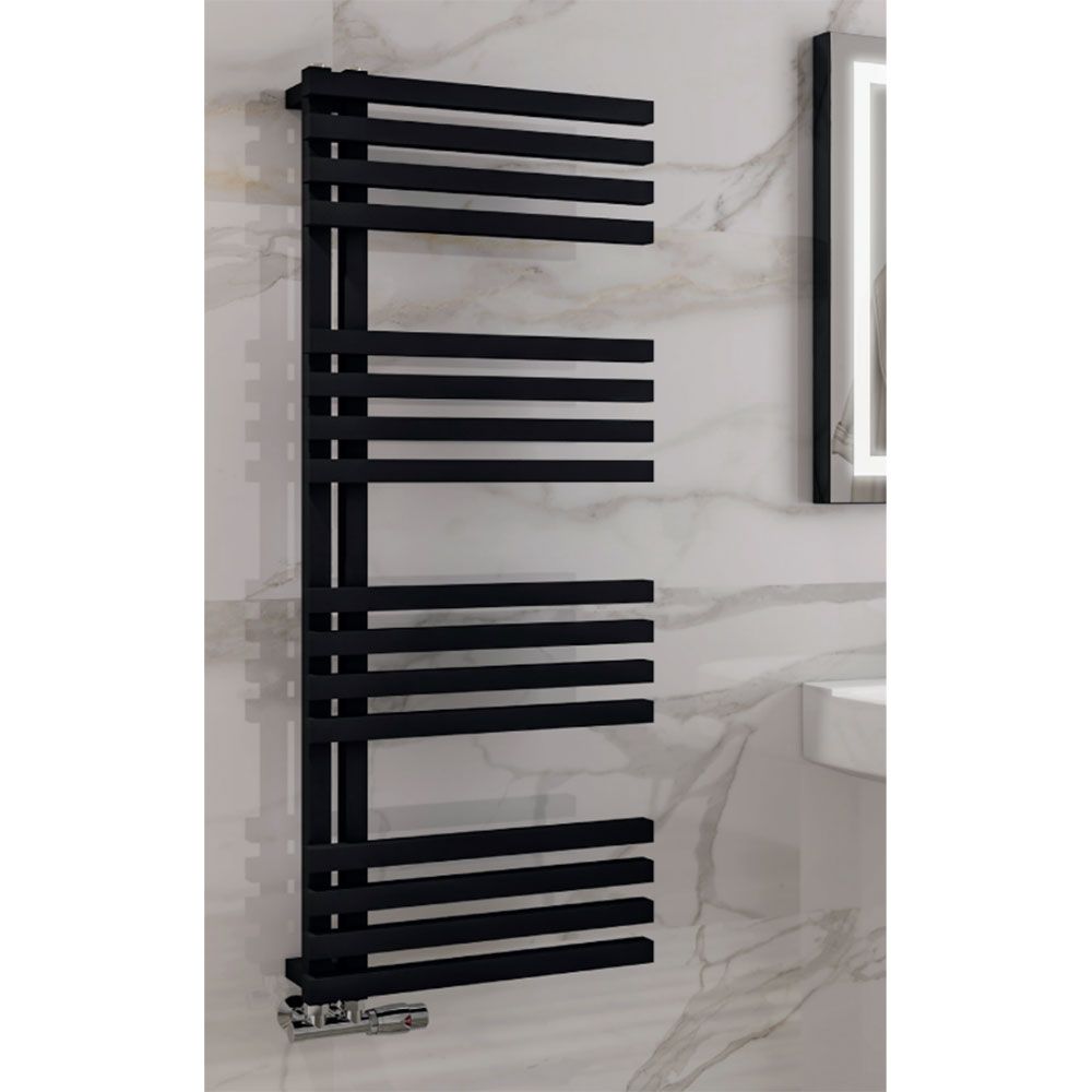 Eastbrook Reinbach Designer Towel Radiator 500mm x 1200mm - Matt Black - 89.1384 - TAP 'N' SHOWER