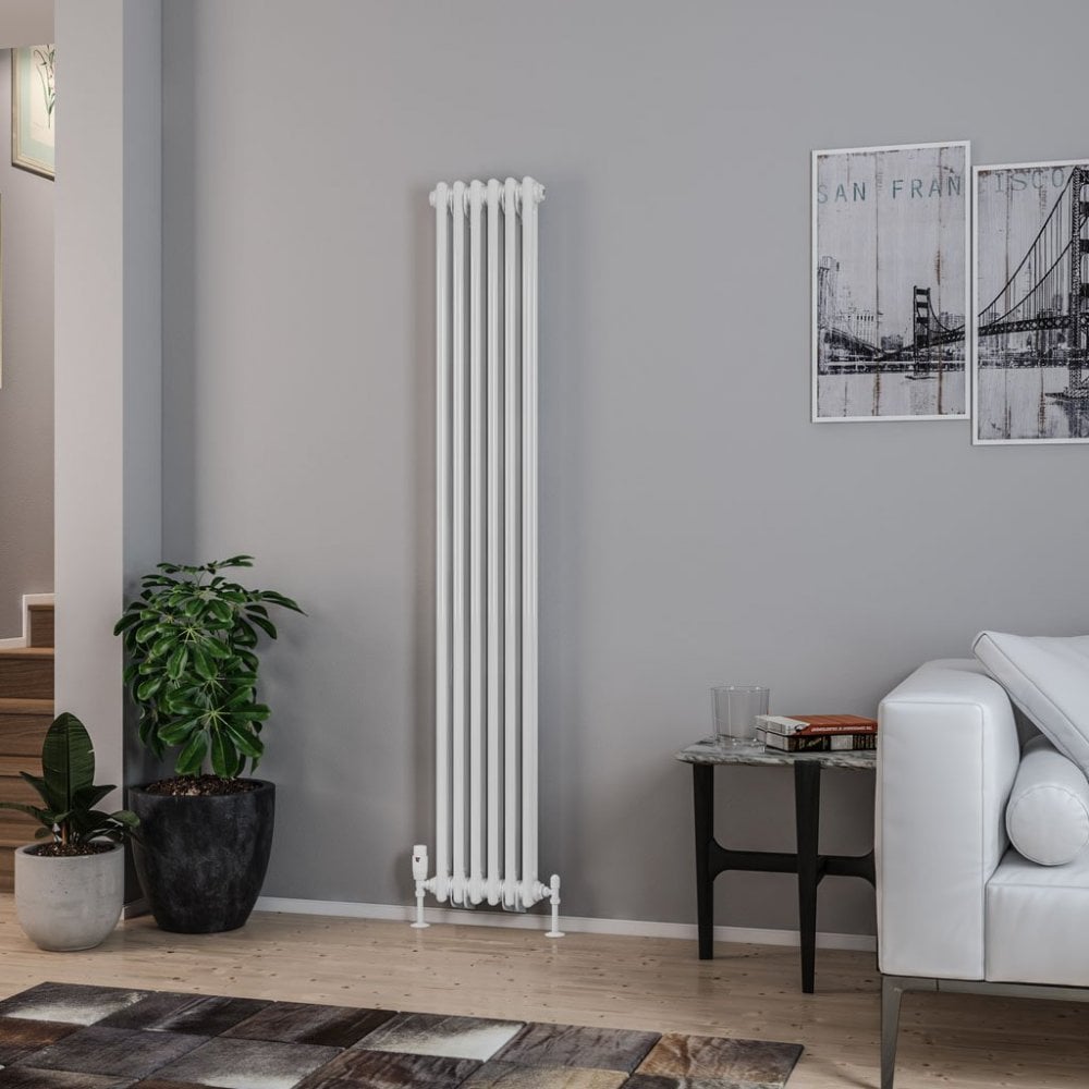 Eastbrook Rivassa Traditional Two Column Radiator 1800mm x 293mm - Gloss White - 81.0002 - TAP 'N' SHOWER