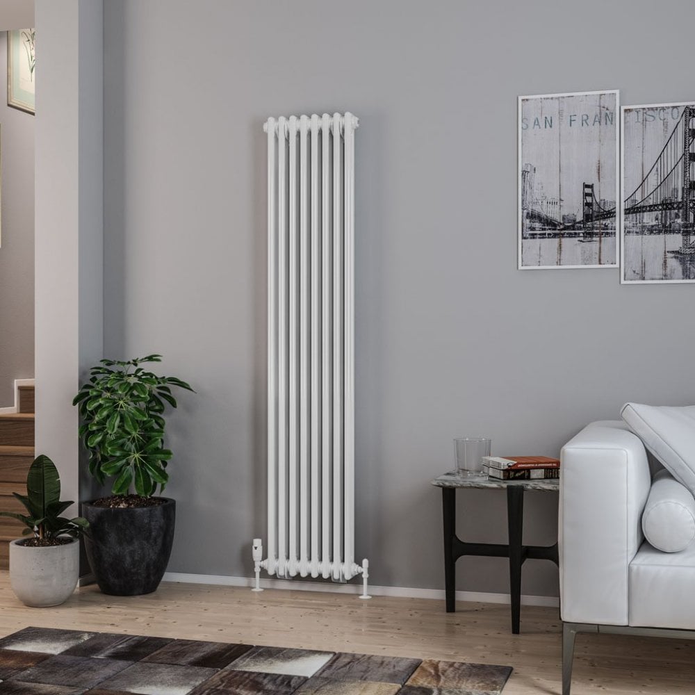 Eastbrook Rivassa Traditional 3 Column Radiator 1800mm x 383mm - Gloss White - 81.0003 - TAP 'N' SHOWER