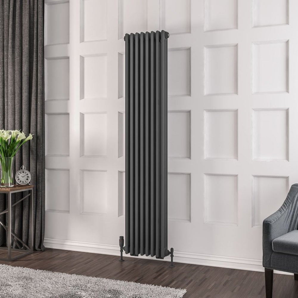 Eastbrook Rivassa Traditional 3 Column Radiator 1800mm x 383mm - Matt Anthracite - 81.0027 - TAP 'N' SHOWER