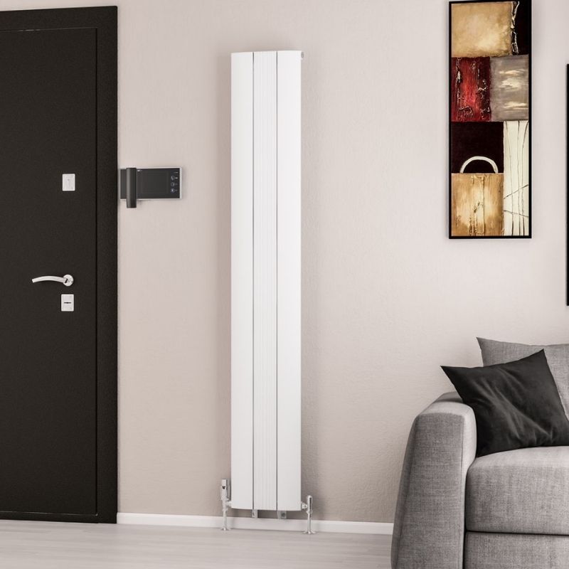 Eastbrook Trent Aluminium Vertical Radiator 1800mm x 280mm - Matt White - 41.0474 - TAP 'N' SHOWER