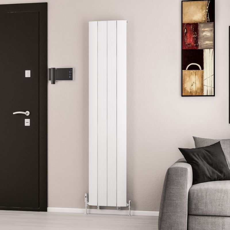 Eastbrook Trent Aluminium Vertical Radiator 1800mm x 375mm - Matt White - 41.0475 - TAP 'N' SHOWER