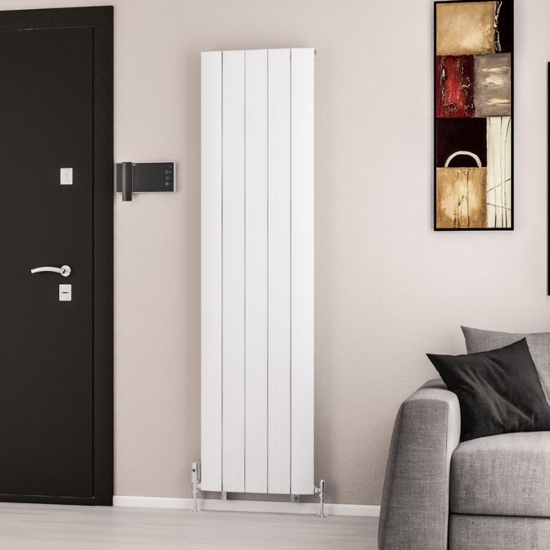 Eastbrook Trent Aluminium Vertical Radiator 1800mm x 470mm - Matt White - 41.0476 - TAP 'N' SHOWER