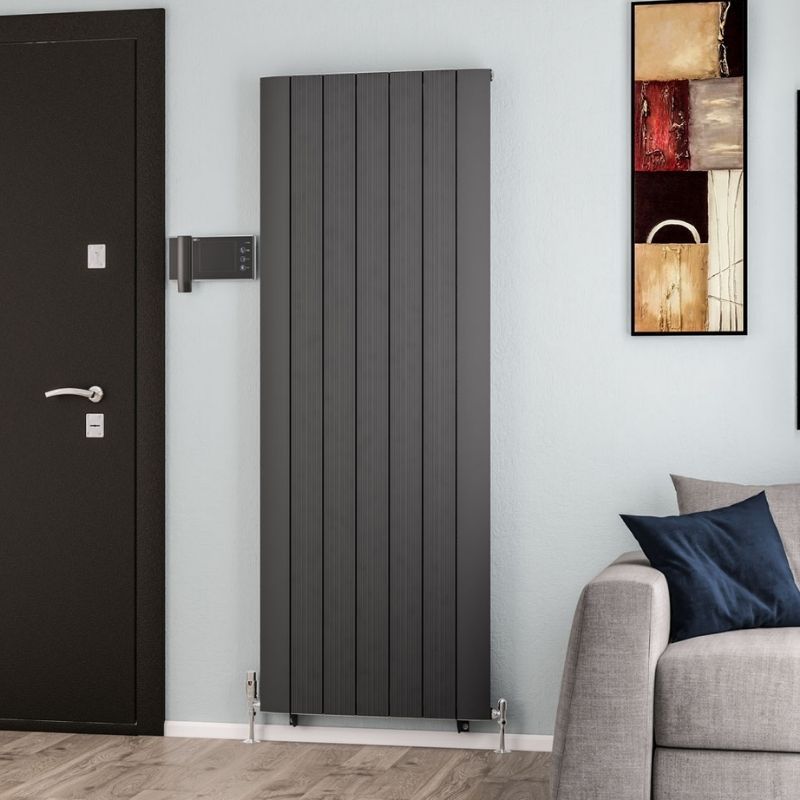 Eastbrook Trent Aluminium Vertical Radiator 1800mm x 660mm - Matt Anthracite - 41.0483 - TAP 'N' SHOWER
