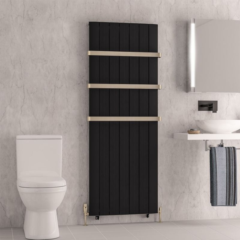 Eastbrook Trent Aluminium Vertical Radiator 1800mm x 660mm - Matt Black - 41.0488 - TAP 'N' SHOWER