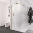 Eastbrook Vantage 2000 Walk - In Wetroom Shower Screen 300mm - Brushed Brass - 49.1111 - TAP 'N' SHOWER