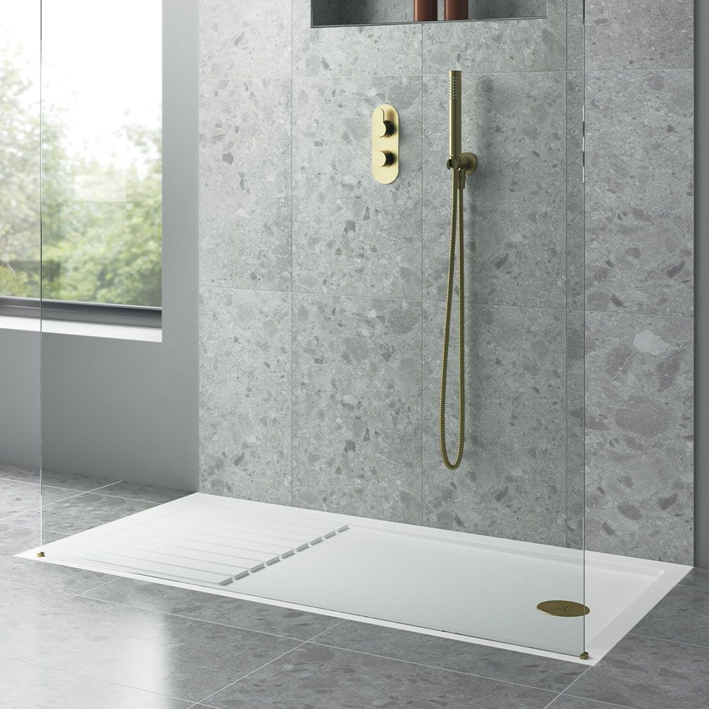 Eastbrook Vantage Low Profile Walk In Shower Tray 1400mm x 800mm - White - 48.1056 - TAP 'N' SHOWER