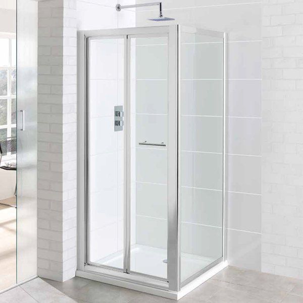 Eastbrook Vantage Shower Enclosure Bifold Door 900mm - Silver - 69.0114 - TAP 'N' SHOWER
