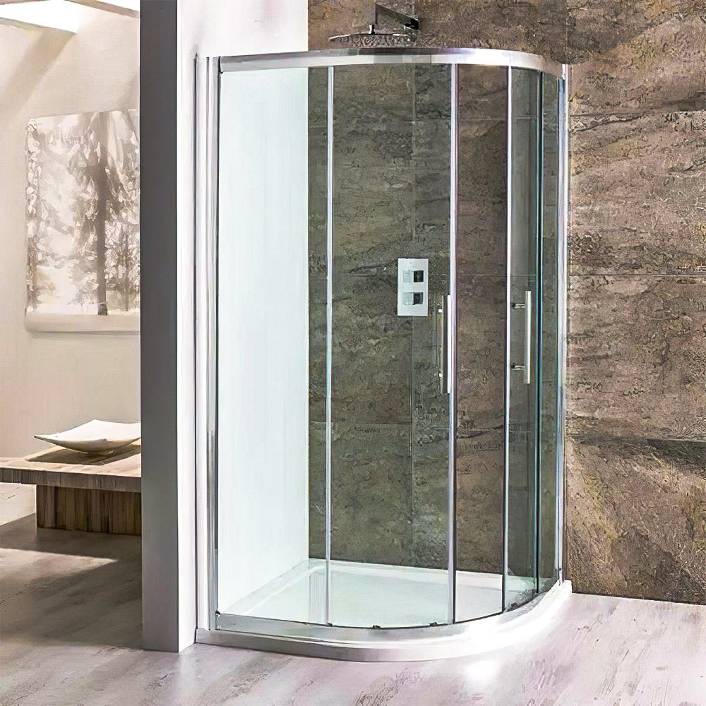 Eastbrook Volente Double Door Quadrant Shower Enclosure 800mm x 800mm - Polished Silver Frame - 58.003 - TAP 'N' SHOWER