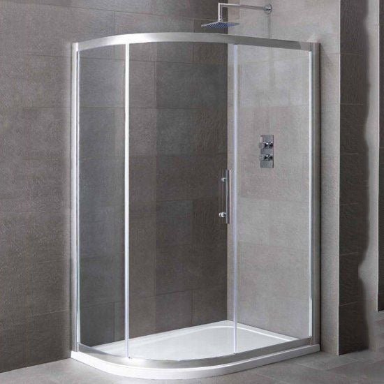 Eastbrook Volente Left Hand Offset Quadrant Shower Tray 1200mm x 800mm - White - 158.069 - TAP 'N' SHOWER