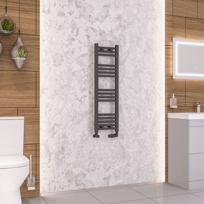 Eastbrook Wendover Straight Ladder Radiator 1000mm x 300mm - Matt Anthracite - 41.0640 - TAP 'N' SHOWER
