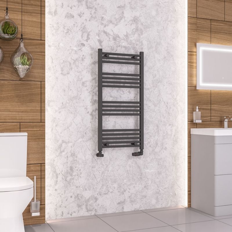 Eastbrook Wendover Straight Ladder Radiator 1000mm x 500mm - Matt Anthracite - 41.0642 - TAP 'N' SHOWER