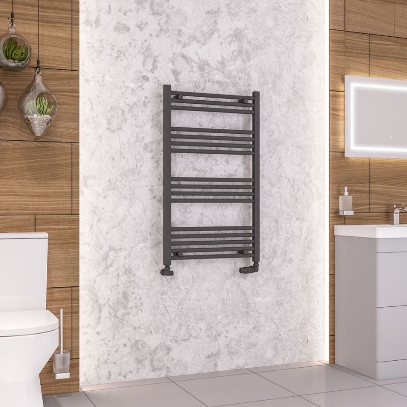 Eastbrook Wendover Straight Ladder Radiator 1000mm x 600mm - Matt Anthracite - 41.0643 - TAP 'N' SHOWER
