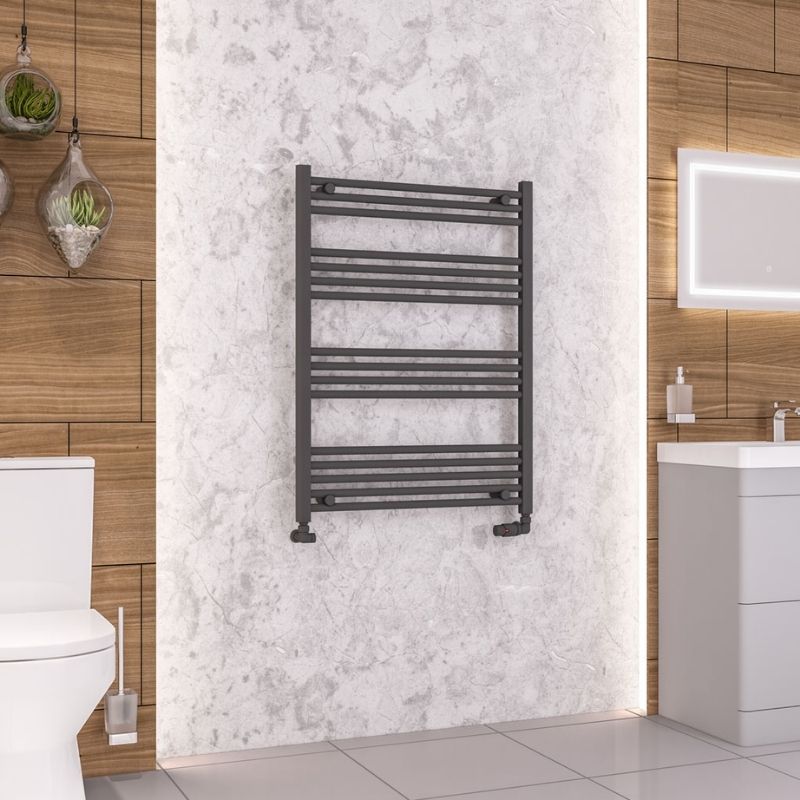 Eastbrook Wendover Straight Ladder Radiator 1000mm x 750mm - Matt Anthracite - 41.0644 - TAP 'N' SHOWER