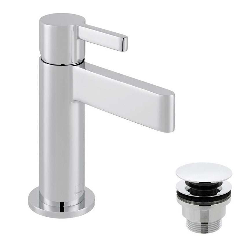 Vado Edit Single Taphole polished chrome mini basin mixer tap with universal waste