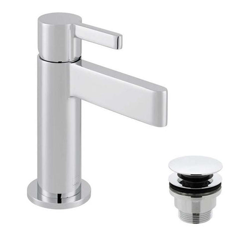 Vado Edit Single Taphole polished chrome mini basin mixer tap with universal waste
