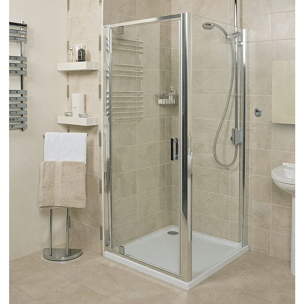 Roman Embrace Silver 900mm x 1900mm Pivot Shower Door - EF913S - TAP 'N' SHOWER
