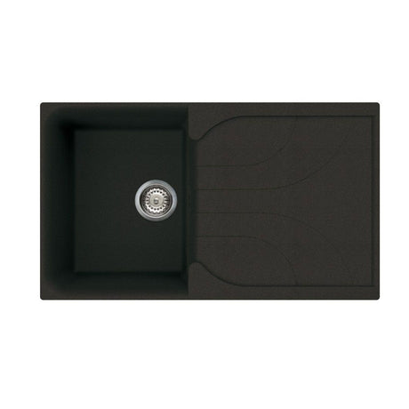 Reginox EGO Elleci Granite 1 Bowl Reversible Metaltek Kitchen Sink - Black - EGO 400 B - TAP 'N' SHOWER