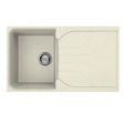 Reginox EGO Elleci Granite 1 Bowl Reversible Granitek Kitchen Sink - Cream - EGO 400 C - TAP 'N' SHOWER