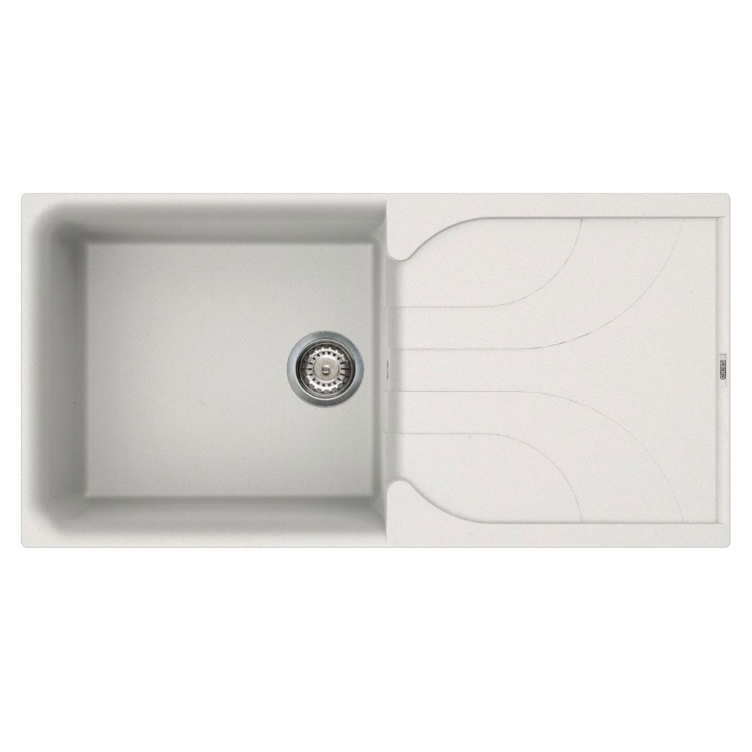 Reginox EGO Elleci Granite 1 Bowl Reversible Granitek Kitchen Sink - White - EGO 480 W - TAP 'N' SHOWER