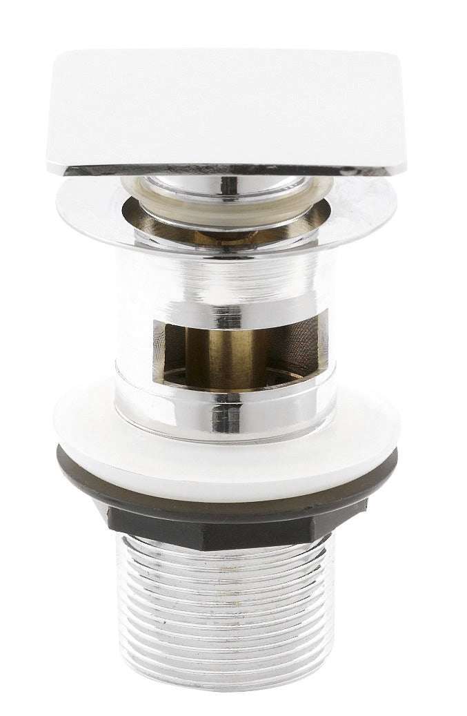 Nuie Square Press Top Chrome Basin Waste - Slotted - EK307