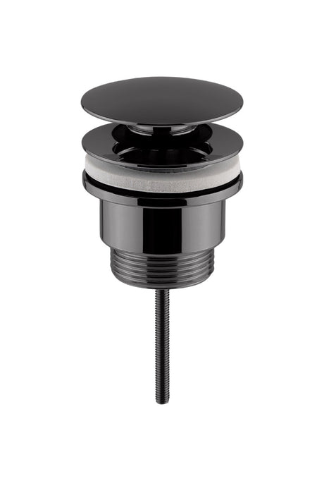 Nuie Push Button Basin Waste Slotted & Un - Slotted - Brushed Gun Metal - EK710 - TAP 'N' SHOWER