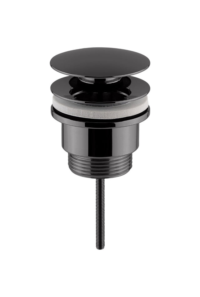 Nuie Push Button Basin Waste Slotted & Un - Slotted - Brushed Gun Metal - EK710 - TAP 'N' SHOWER