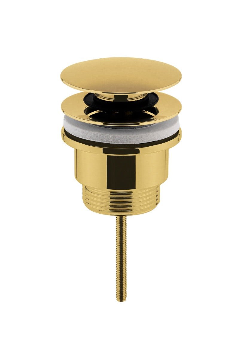 Nuie Universal Push Button Basin Waste - Brushed Brass - EK810 - TAP 'N' SHOWER