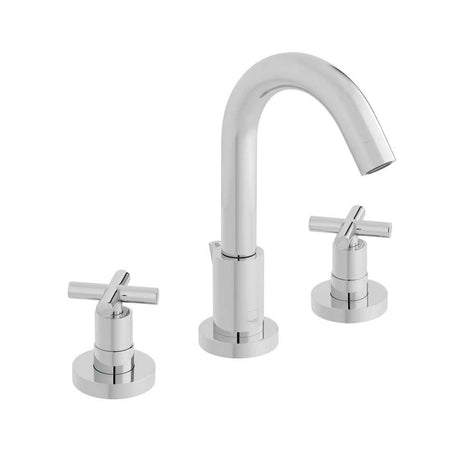 Vado Elements chrome 3 hole basin mixer with pop-up waste and honeycomb flow regulator