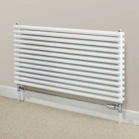 Supplies4Heat Chaucer 538mm Height x 1220mm Width White Single Horizontal Radiator - CHAU531216SHW