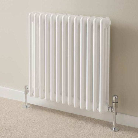 Supplies4Heat Cornel Horizontal 500mm Height x 609mm Width White 3 Column Radiator - CORN3C506013HW