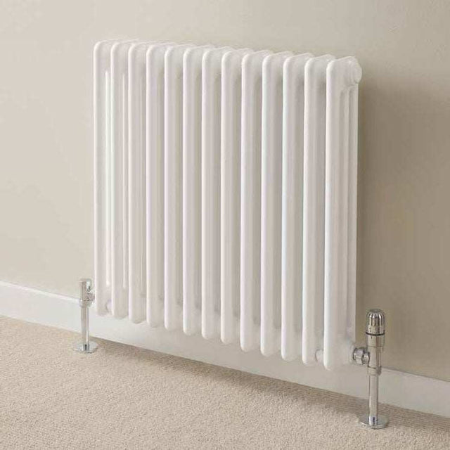 Supplies4Heat Cornel 600mm Height x 1194mm Width White 3-Column Horizontal Radiator - CORN3C601126HW