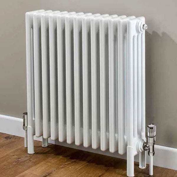 Supplies4Heat Cornel 600mm Height x 1194mm Width White Horizontal 4 Column Radiator - CORN4C601126HW