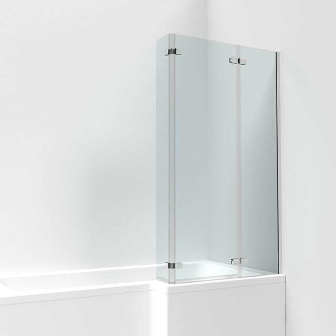Nuie Ella Screens Satin Chrome Contemporary Hinged Bath Screen - ERSBS