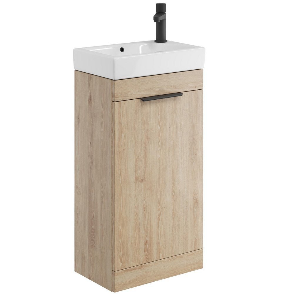 Scudo Esme Compact Freestanding Cloakroom Unit 450 - Davos Oak - ESME - 450UNIT - OAK - TAP 'N' SHOWER