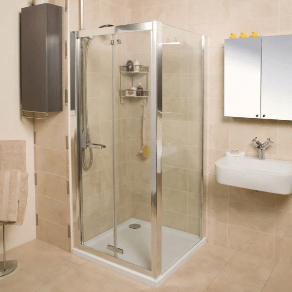 Roman Embrace Silver 1000mm x 1900mm Bi - Fold Shower Door - EV1013S - TAP 'N' SHOWER