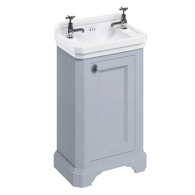 Burlington Grey Freestanding Cloakroom 1 Door Vanity Unit ONLY 510mm - FC11G - TAP 'N' SHOWER