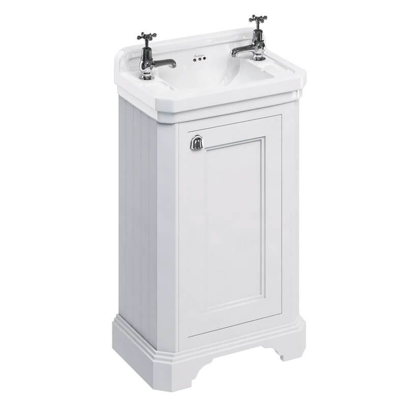 Burlington Matt White Freestanding Cloakroom 1 Door Vanity Unit ONLY 510mm - FC11W - TAP 'N' SHOWER