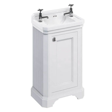 Burlington Matt White Freestanding Cloakroom 1 Door Vanity Unit ONLY 510mm - FC11W - TAP 'N' SHOWER
