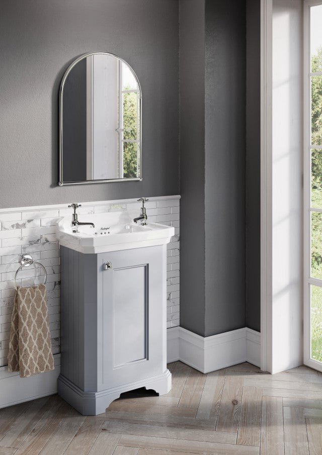 Burlington Matt White Freestanding Cloakroom 1 Door Vanity Unit ONLY 510mm - FC11W - TAP 'N' SHOWER