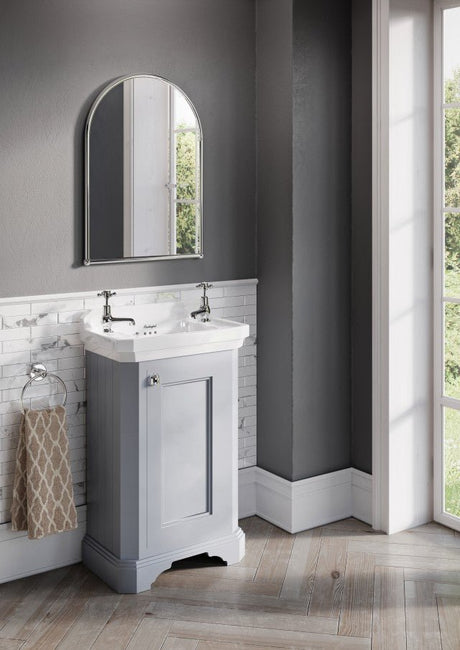 Burlington Matt White Freestanding Cloakroom 1 Door Vanity Unit ONLY 510mm - FC11W - TAP 'N' SHOWER
