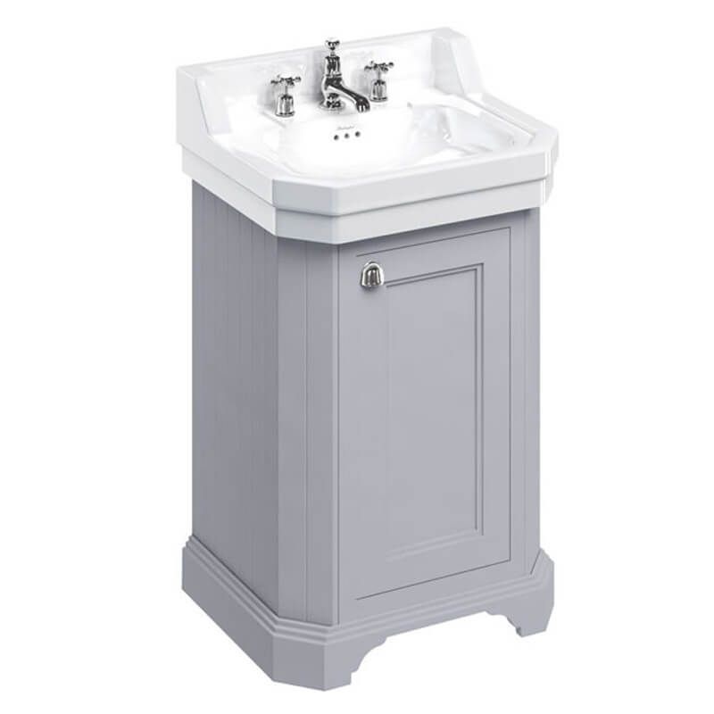 Burlington Grey Freestanding Edwardian 1 Door Vanity Unit ONLY 560mm - FC12G - TAP 'N' SHOWER
