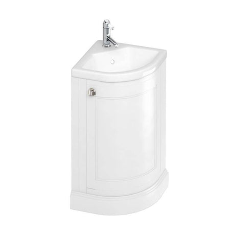 Burlington Freestanding Matt White Corner 1 Door Vanity Unit ONLY 430mm - FC7W - TAP 'N' SHOWER