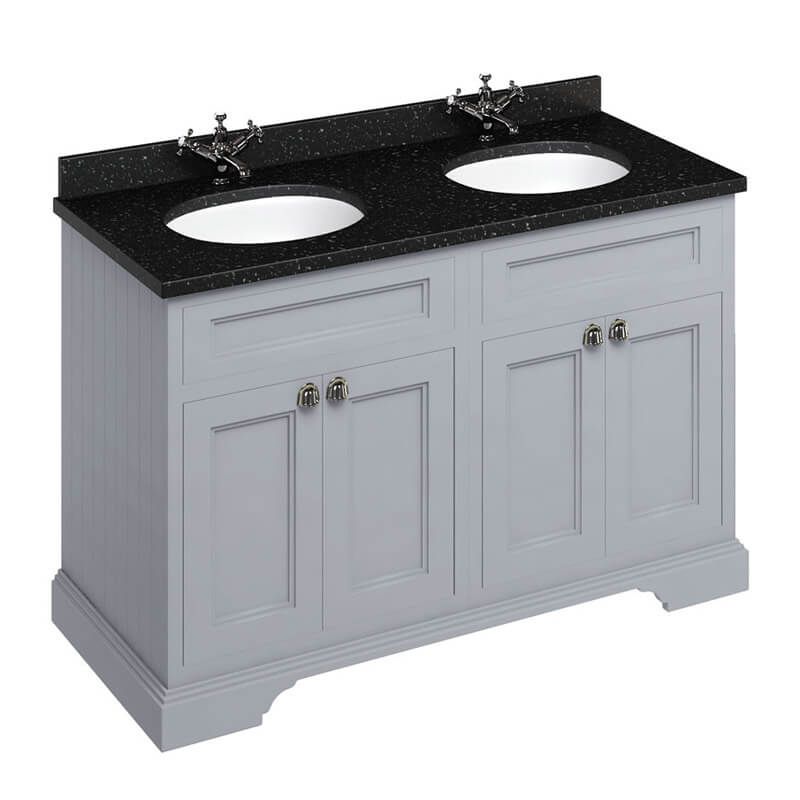 Burlington Grey Freestanding 4 Door Vanity Unit ONLY 1300mm - FC9G - TAP 'N' SHOWER