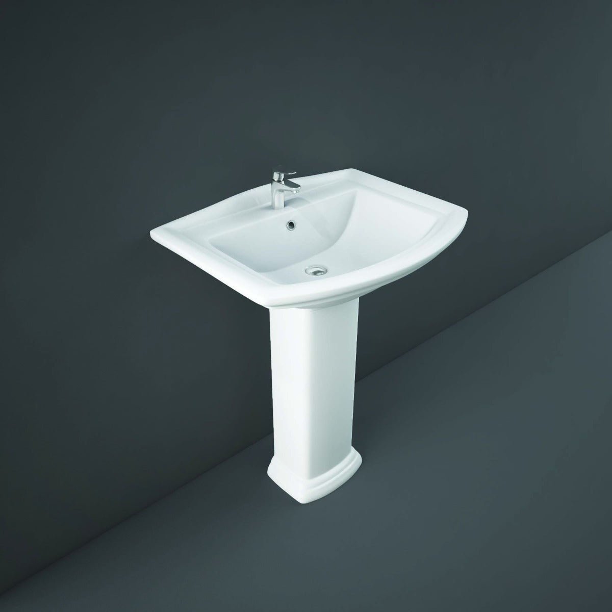 Rak Washington Basin 1 Tap Hole 650mm - White - WAS65BS1 - TAP 'N' SHOWER