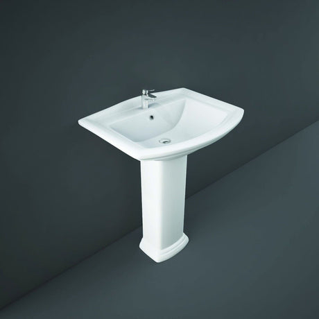 Rak Washington Basin 1 Tap Hole 650mm - White - WAS65BS1 - TAP 'N' SHOWER