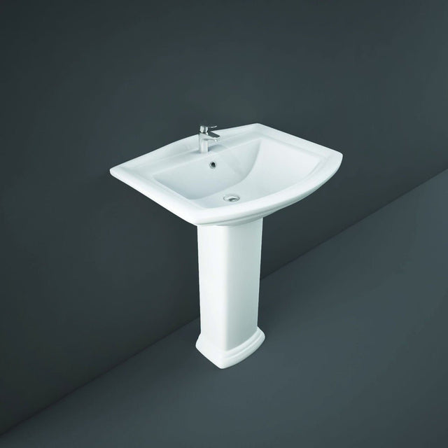 Rak Washington Basin 1 Tap Hole 650mm - White - WAS65BS1 - TAP 'N' SHOWER