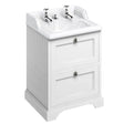 Burlington Matt White Freestanding 2 Drawer Vanity Unit ONLY 650mm - FF9W - TAP 'N' SHOWER
