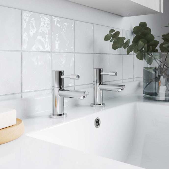 Nuie Series Two Chrome Contemporary Basin Taps - FJ311