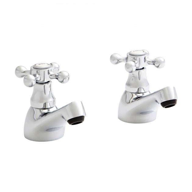 Kartell Viktory Pair Basin Pillar Taps - Polished Chrome - TAP093VI - TAP 'N' SHOWER